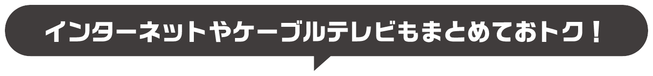 インターネットやケーブルテレビもまとめておトク！